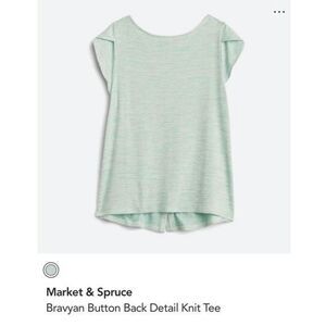 Market & Spruce Bravyan Button Back Detail Knit Tee Medium Petite
